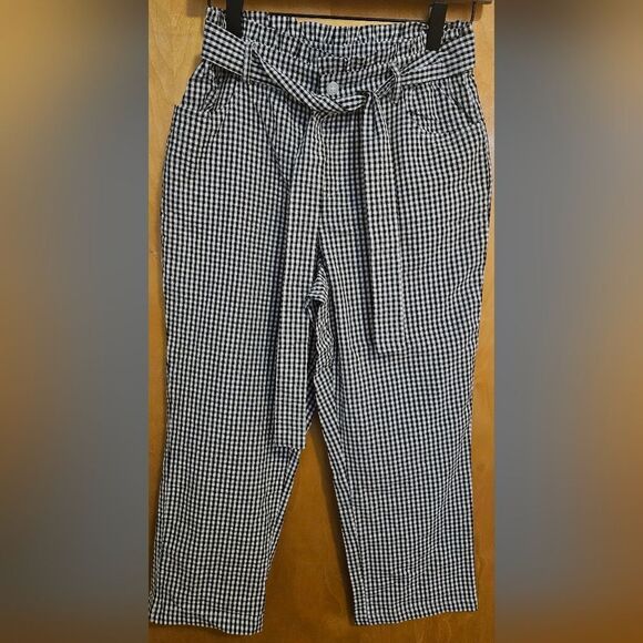 Sincerely Jules capris black and white plaid pants  M * - Picture 1 of 3